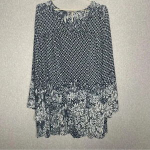 Free People Bell Sleeve Boho Romance Knee Length Dress